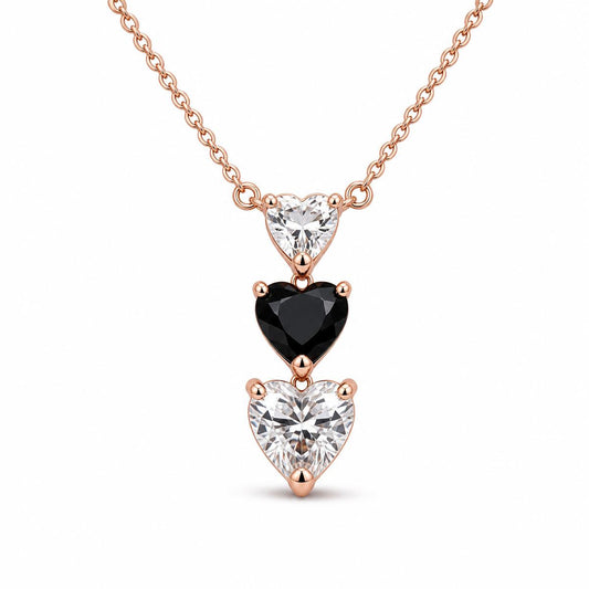 Rose Gold Noir Heart Cascade Necklace product image 1