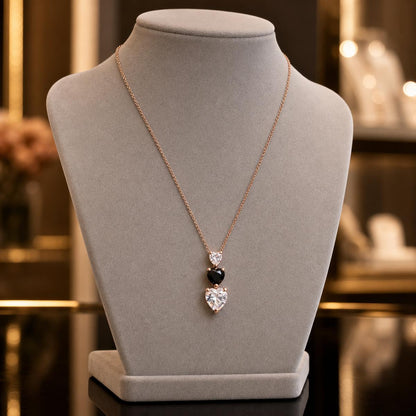 Rose Gold Noir Heart Cascade Necklace product image 6