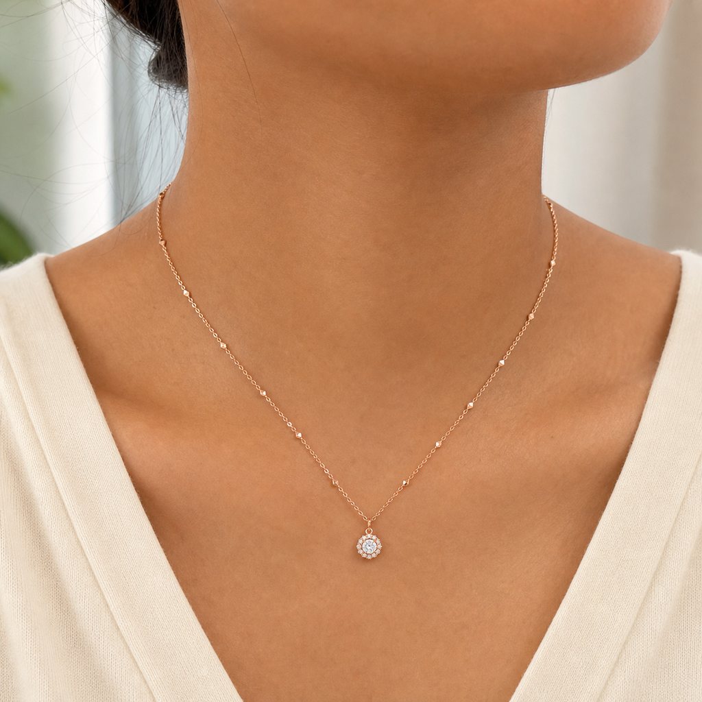 Rose Gold Noir Orbit Pendant product image 3