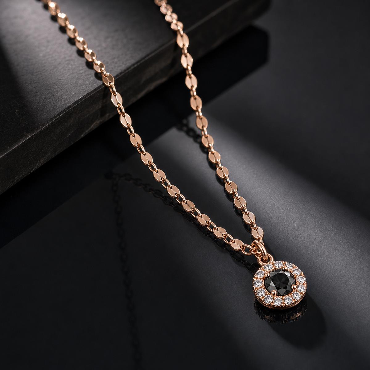 Rose Gold Noir Orbit Pendant product image 5