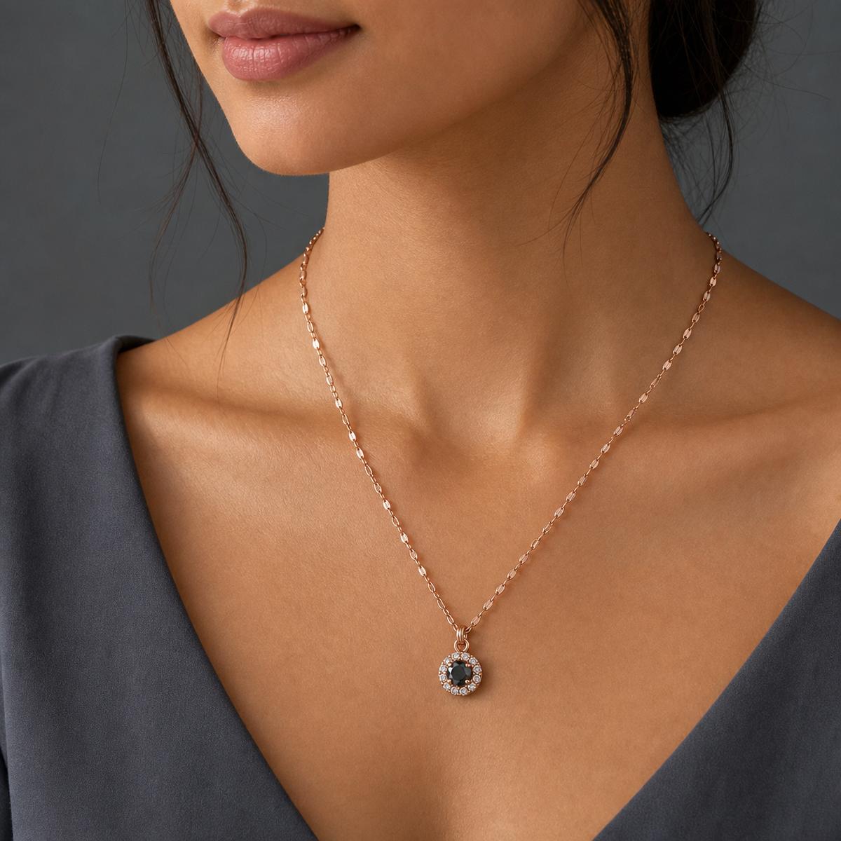 Rose Gold Noir Orbit Pendant product image 6