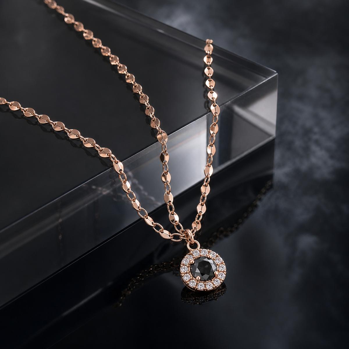 Rose Gold Noir Orbit Pendant product image 2