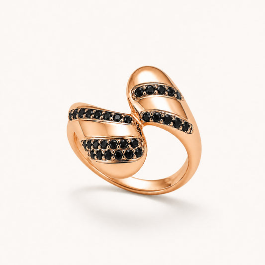 Rose Gold Adjustable Noir Wave Ring product image 1