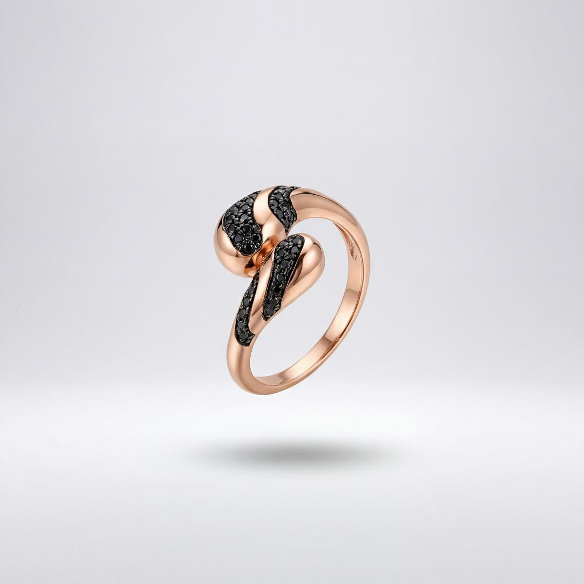 Rose Gold Adjustable Noir Wave Ring product image 1