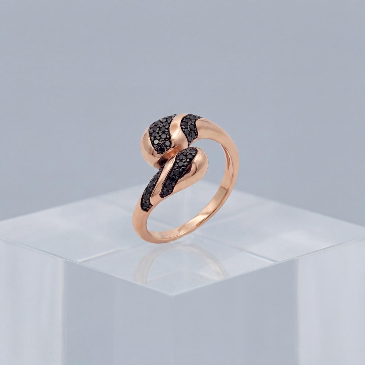 Rose Gold Adjustable Noir Wave Ring product image 2