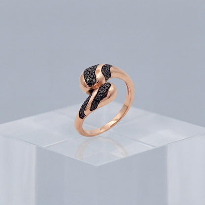 Rose Gold Adjustable Noir Wave Ring product image 2