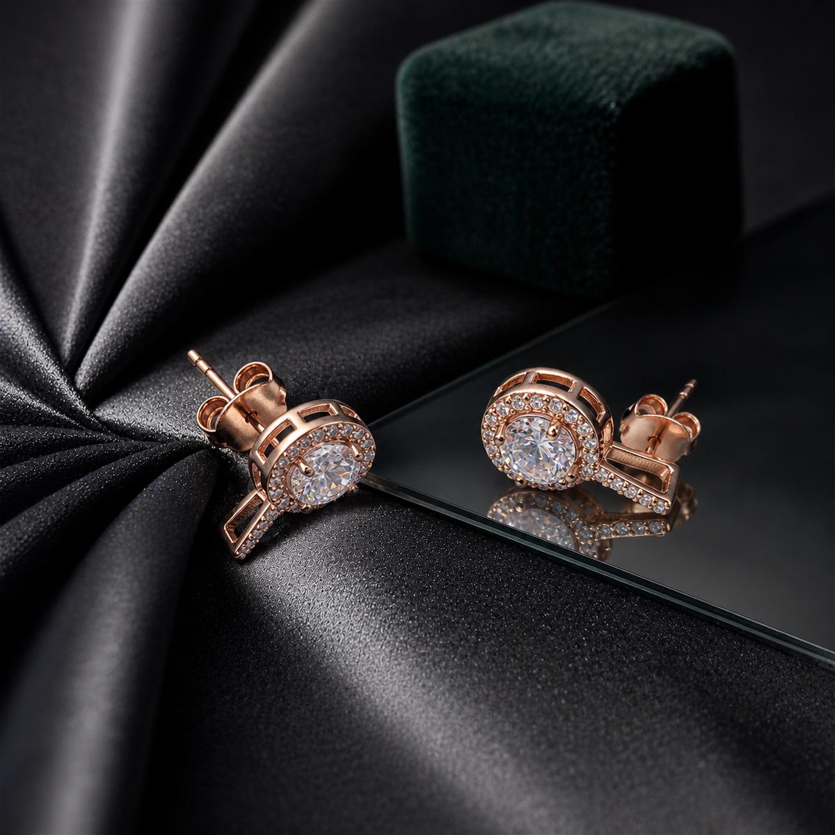 Rose Gold Noor Halo Swing Earrings product image 2