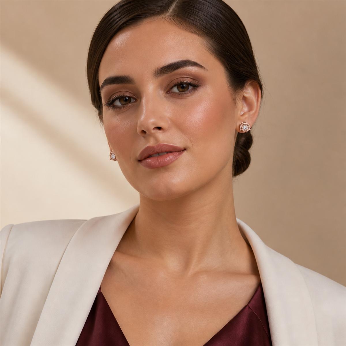 Rose Gold Noor Halo Swing Earrings product image 3