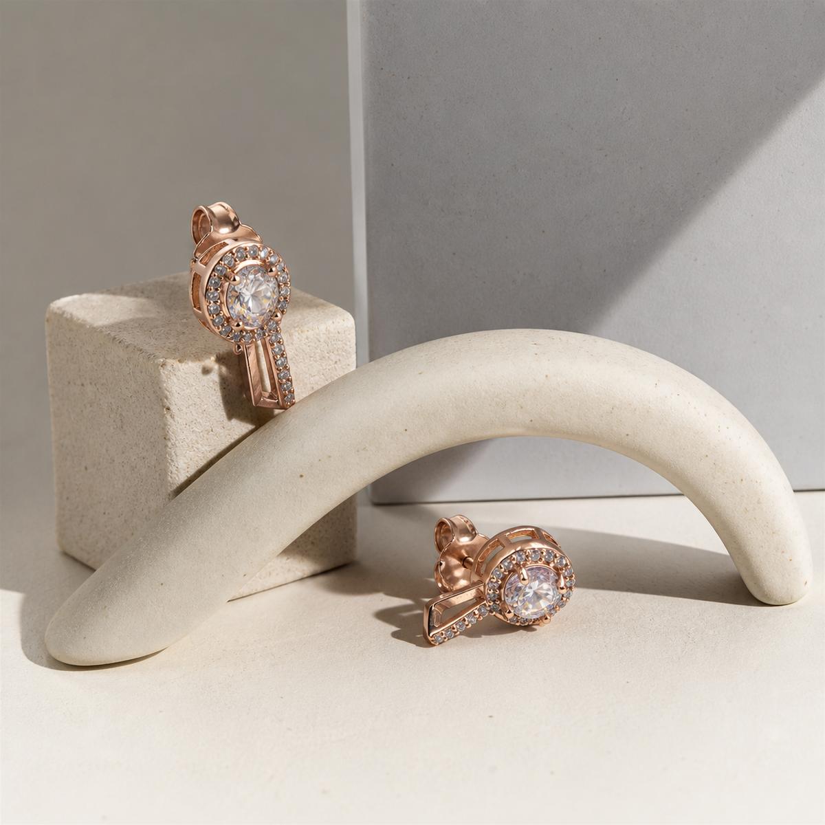 Rose Gold Noor Halo Swing Earrings product image 4
