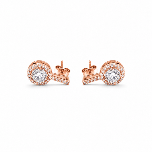 Rose Gold Noor Halo Swing Earrings