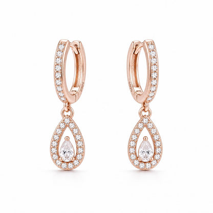 Rose Gold Noor Pear Huggie Earrings product image 1