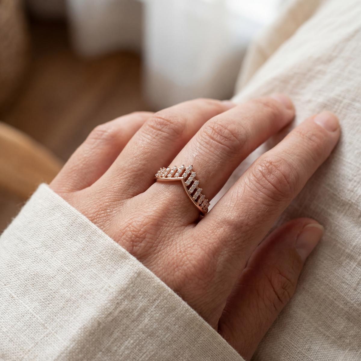 Rose Gold Adjustable Nova Ring design detail