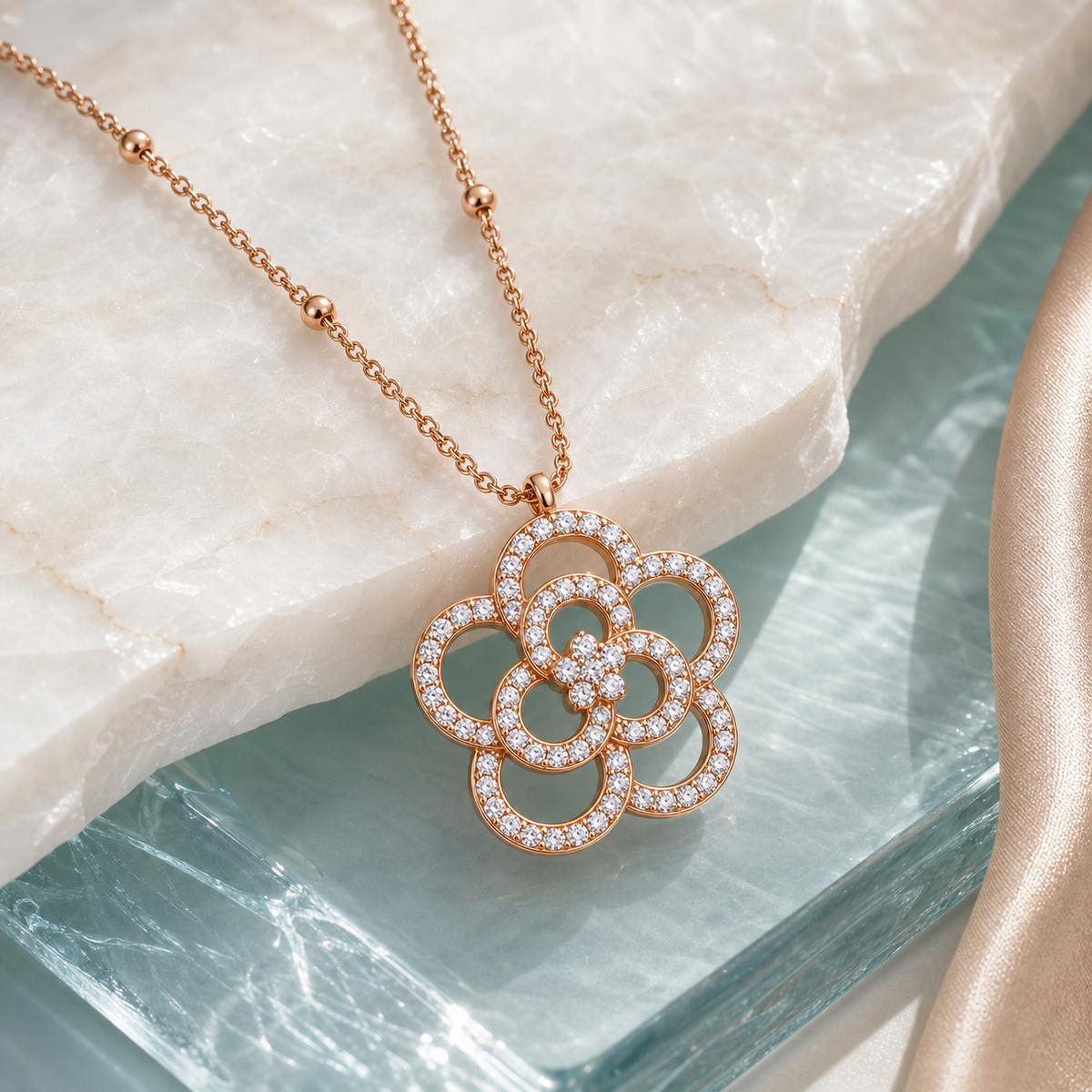 Rose Gold Oria Bloom Pendant product image 5