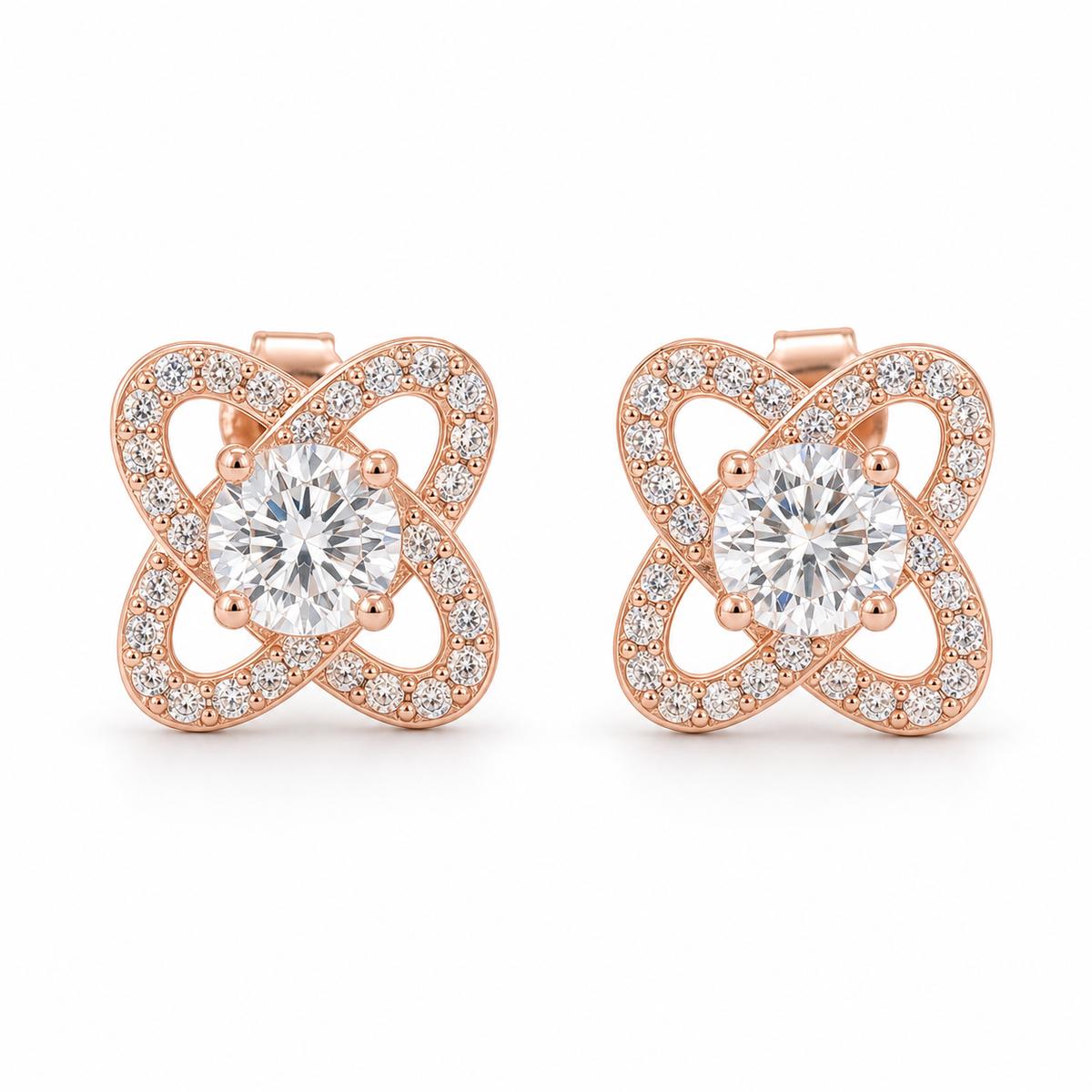 Rose Gold Oria Clover Bloom Earrings product image 1