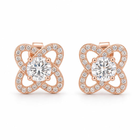 Rose Gold Oria Clover Bloom Earrings product image 1