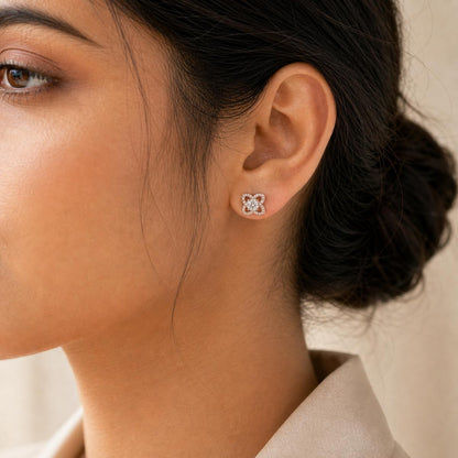 Rose Gold Oria Clover Bloom Earrings product image 7