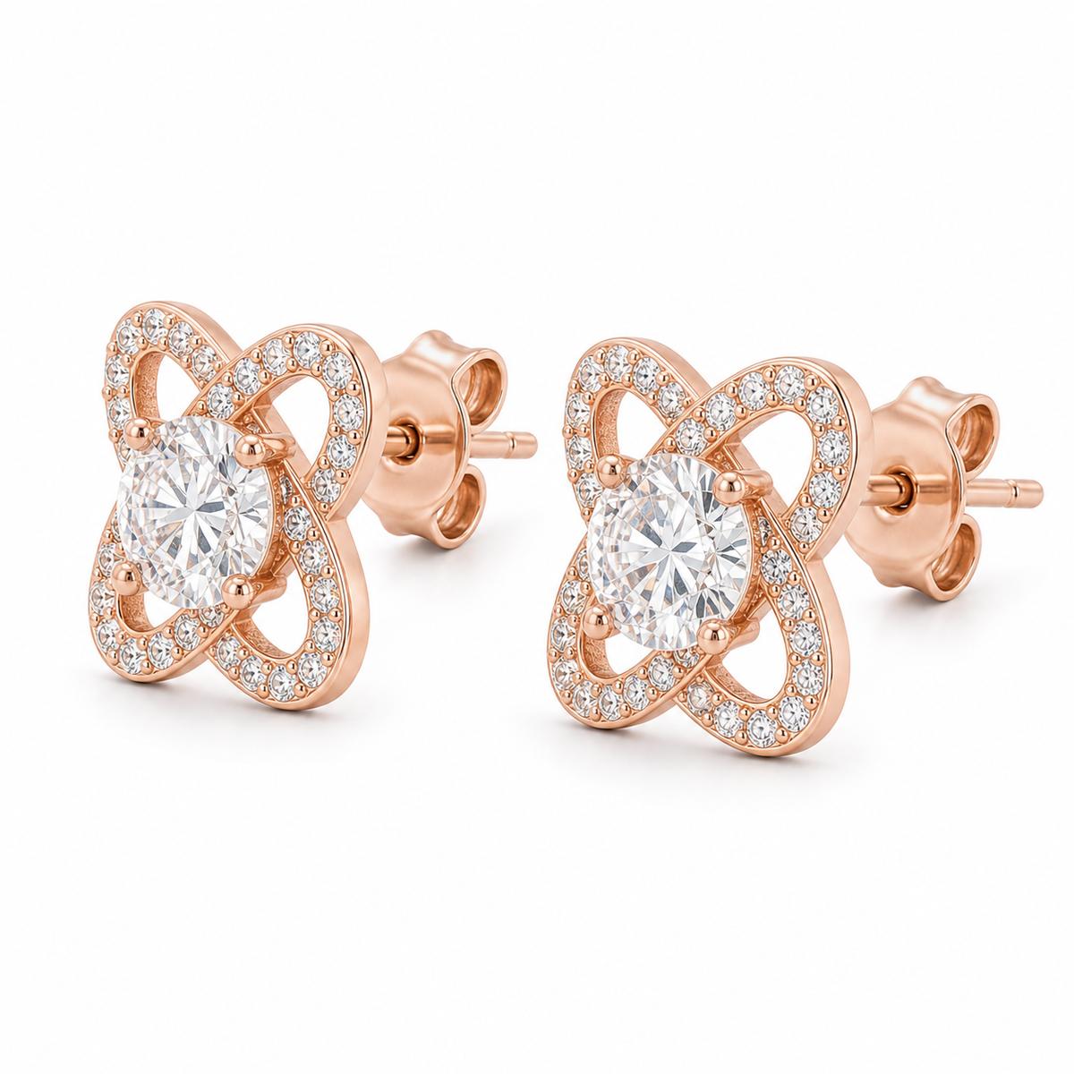Rose Gold Oria Clover Bloom Earrings product image 3