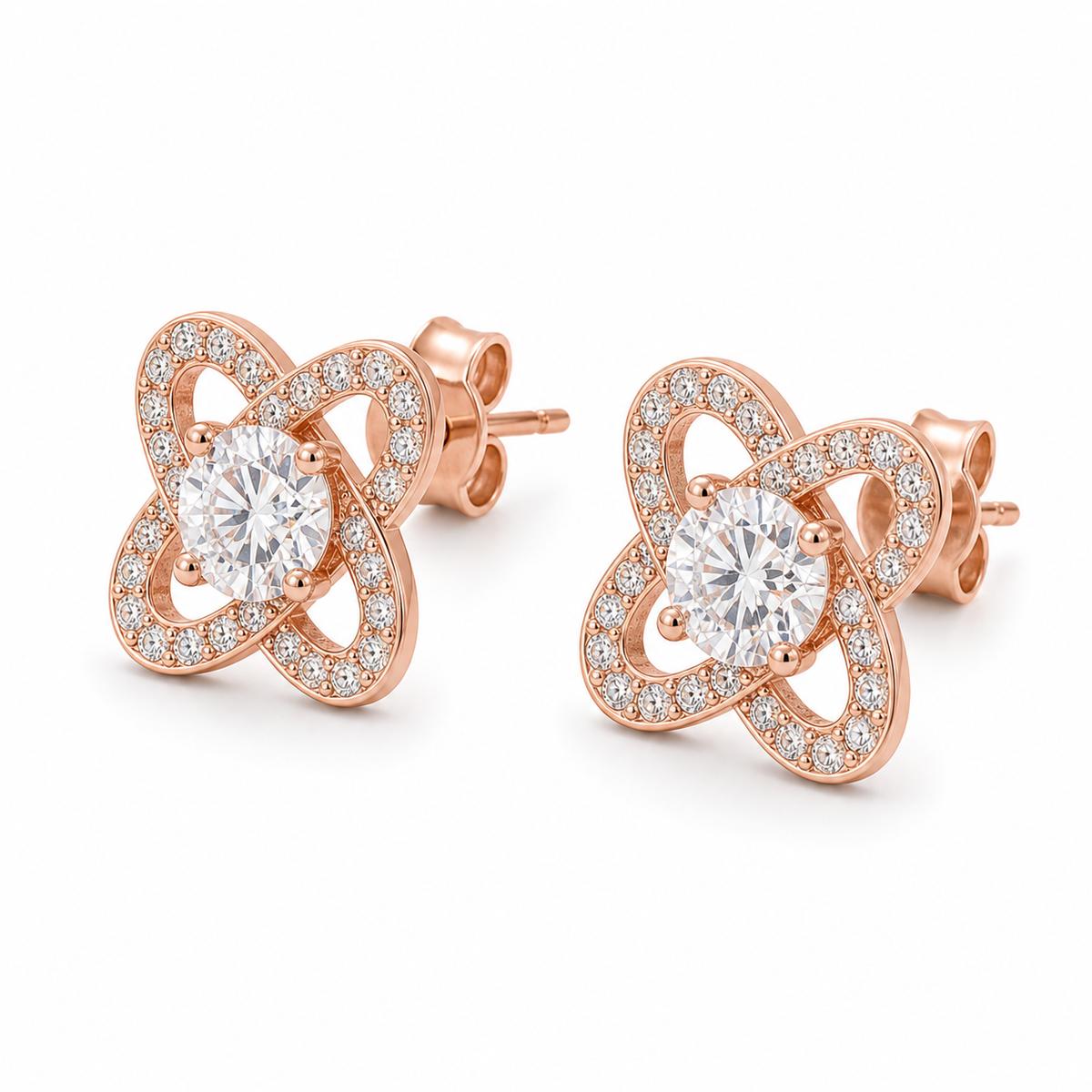 Rose Gold Oria Clover Bloom Earrings product image 2