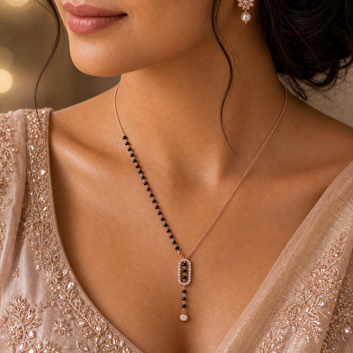 Rose Gold Oval Cascade Mangalsutra product image 4