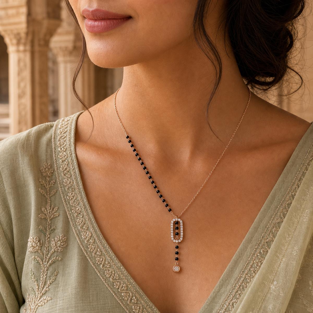 Rose Gold Oval Cascade Mangalsutra product image 6