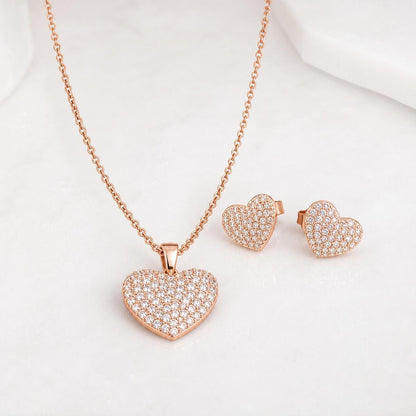 Rose Gold Pave Heart Glow Jewellery Set product image 1