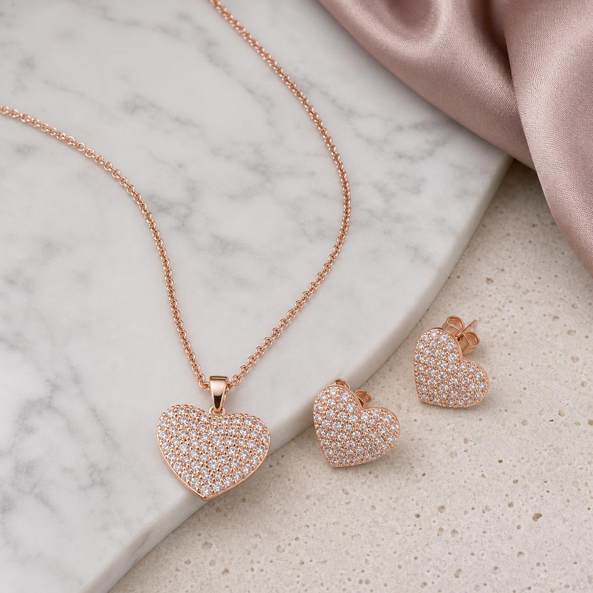 Rose Gold Pave Heart Glow Jewellery Set product image 3