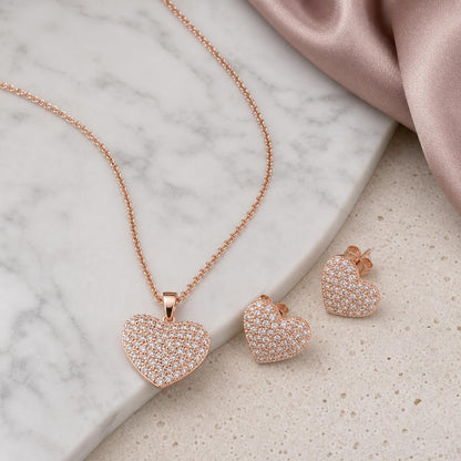 Rose Gold Pave Heart Glow Jewellery Set product image 3