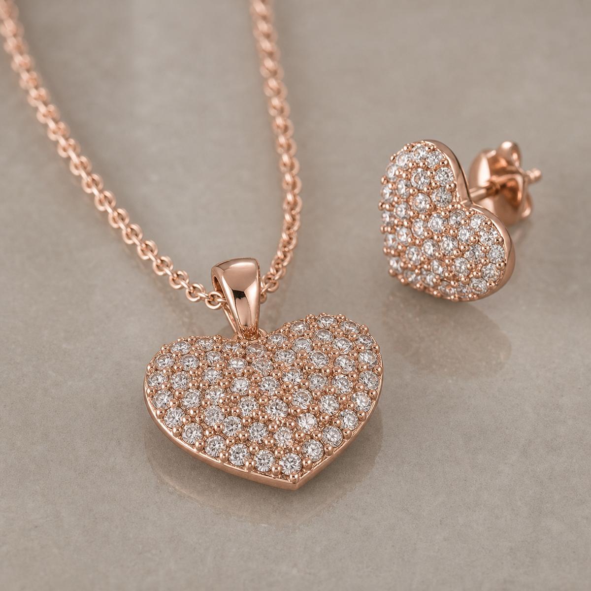 Rose Gold Pave Heart Glow Jewellery Set product image 4