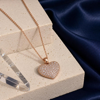 Rose Gold Pave Heart Pendant product image 5