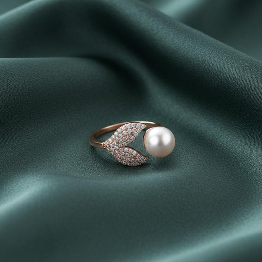 Rose Gold Adjustable Pearl Bloom Ring product image 2