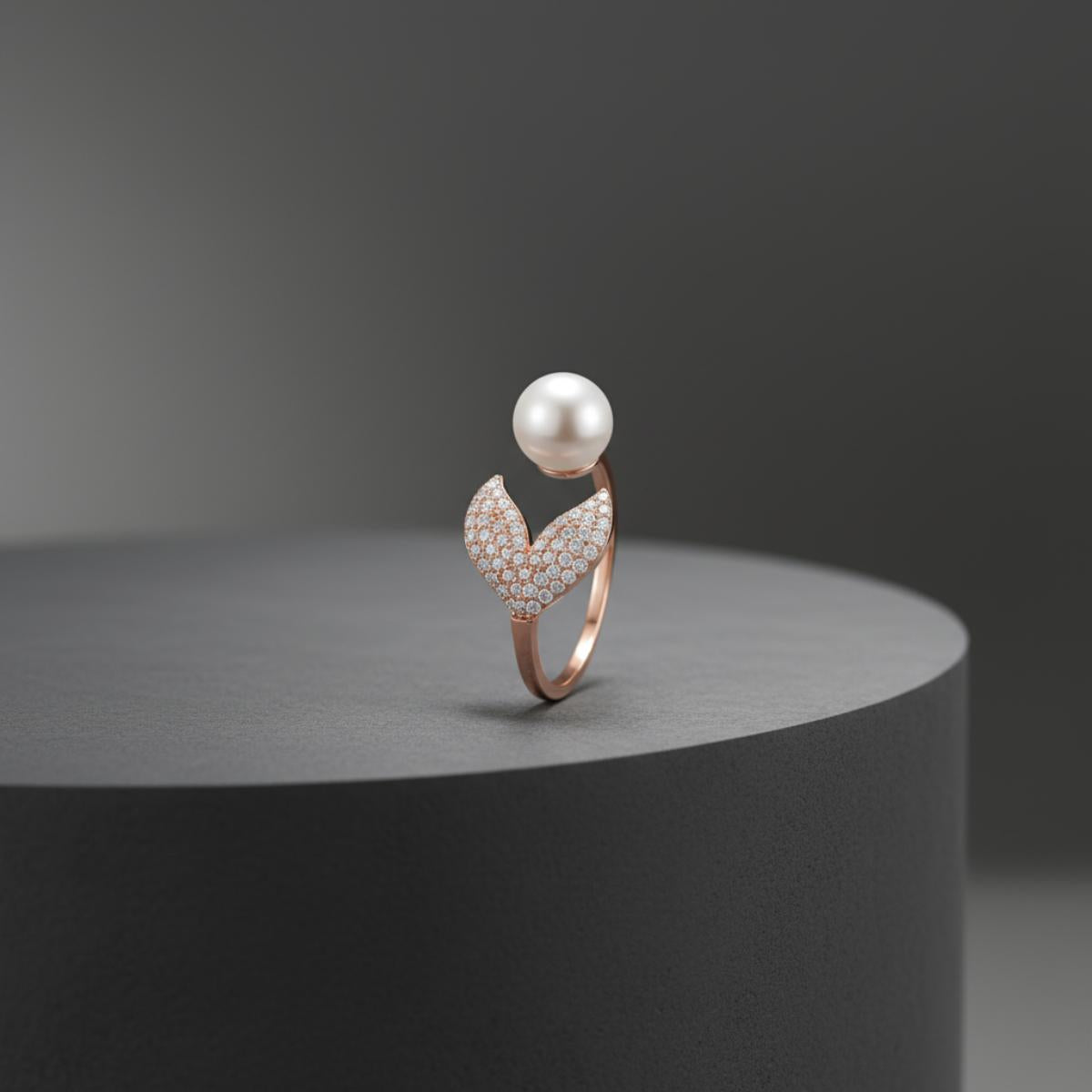 Rose Gold Adjustable Pearl Bloom Ring product image 3