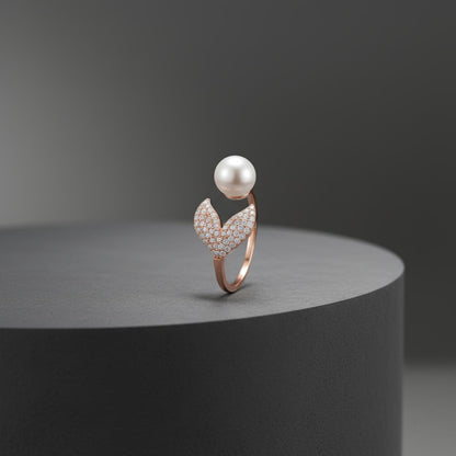 Rose Gold Adjustable Pearl Bloom Ring product image 3