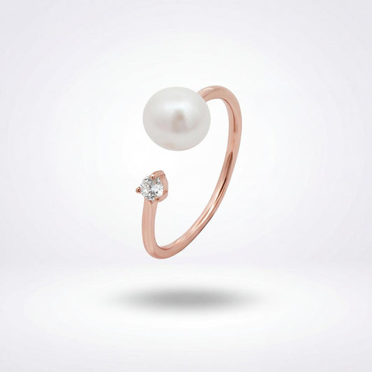Rose Gold Adjustable Pearl Duo Ring product image 1