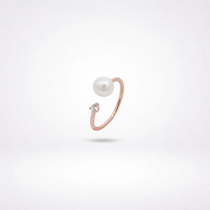 Rose Gold Adjustable Pearl Duo Ring product image 2