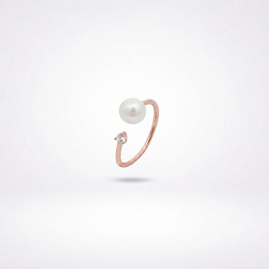 Rose Gold Adjustable Pearl Duo Ring product image 2