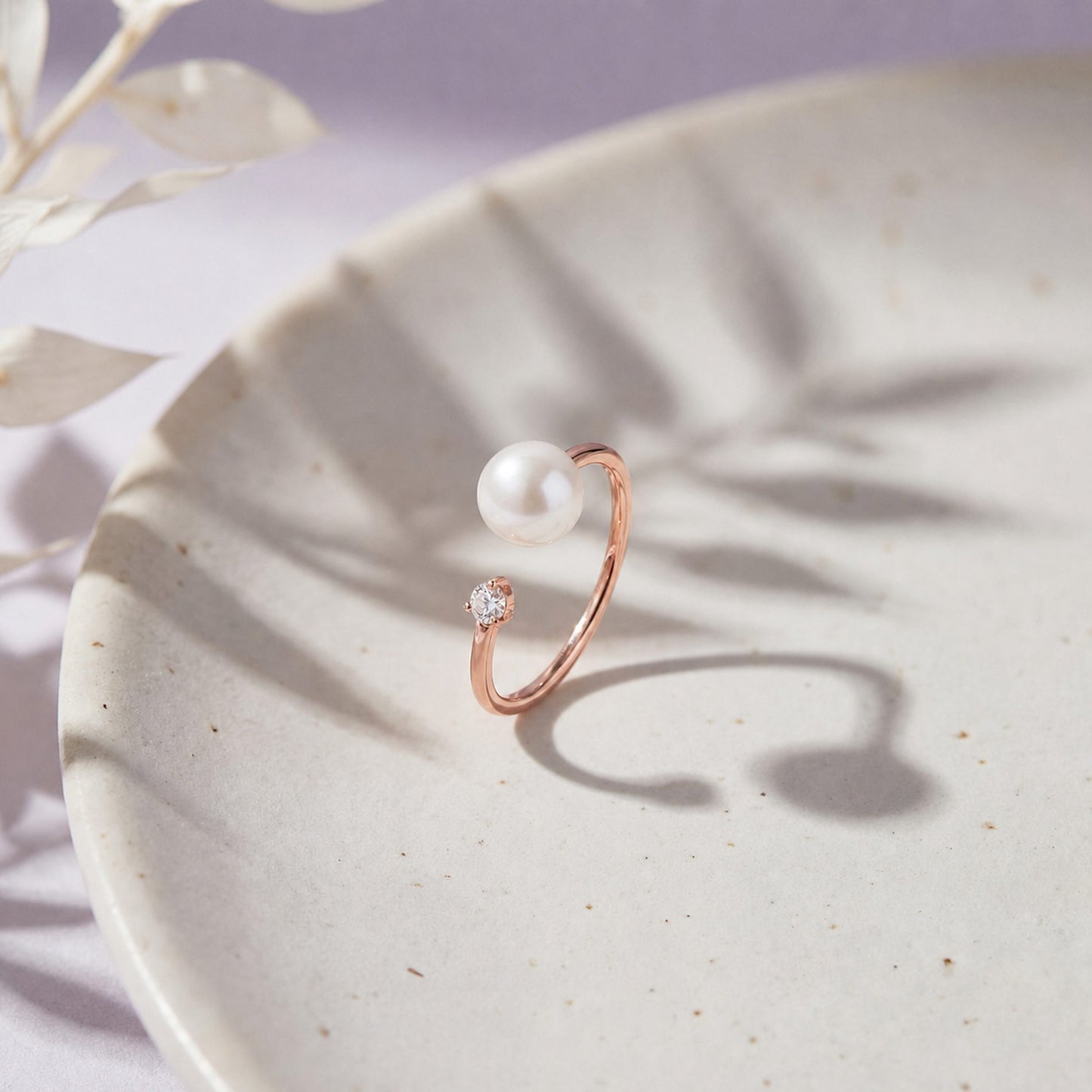 Rose Gold Adjustable Pearl Duo Ring product image 4