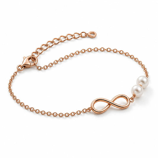 Rose Gold Pearl Infinity Bracelet product image 1