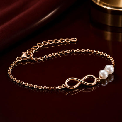 Rose Gold Pearl Infinity Bracelet product image 1