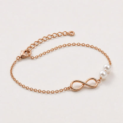 Rose Gold Pearl Infinity Bracelet product image 7