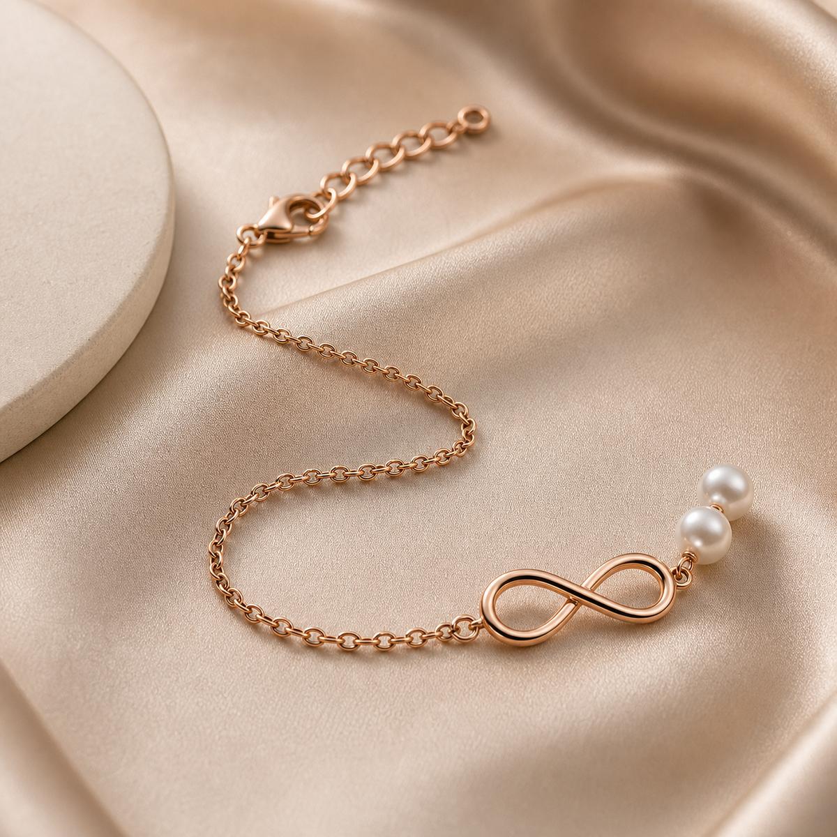 Rose Gold Pearl Infinity Bracelet product image 5