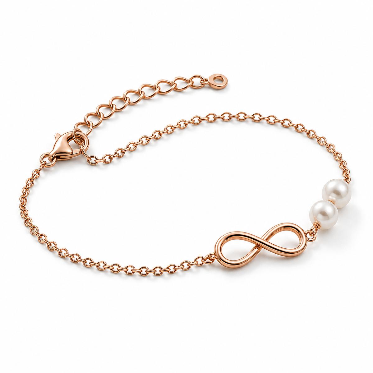 Rose Gold Pearl Infinity Bracelet product image 8