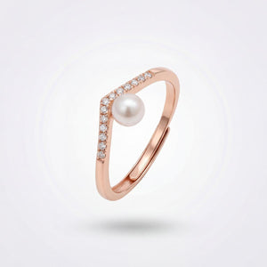 Rose Gold Adjustable Pearl Line Ring product image 1