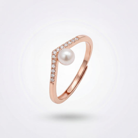 Rose Gold Adjustable Pearl Line Ring product image 1