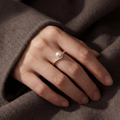 Rose Gold Adjustable Pearl Line Ring product image 8