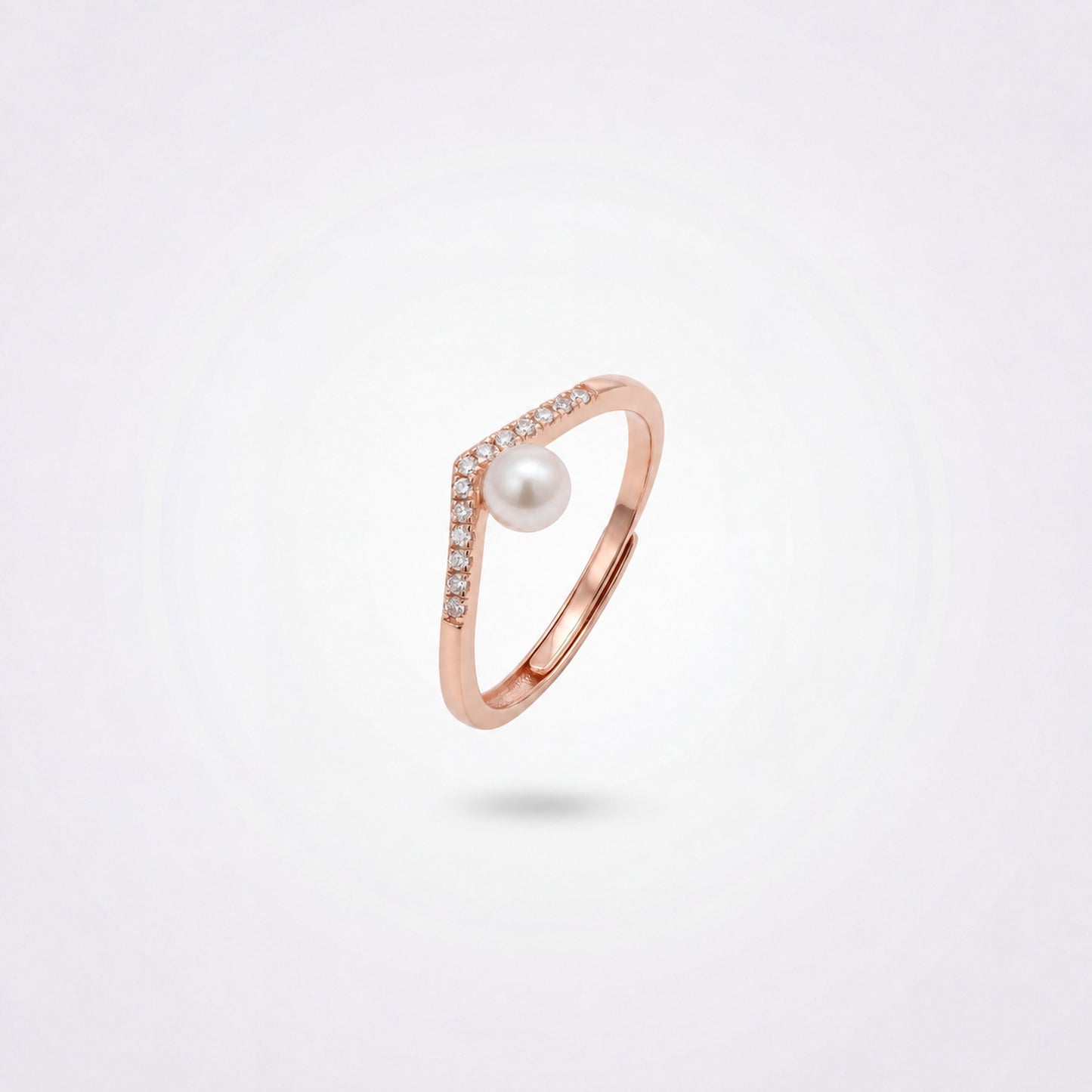 Rose Gold Adjustable Pearl Line Ring product image 2
