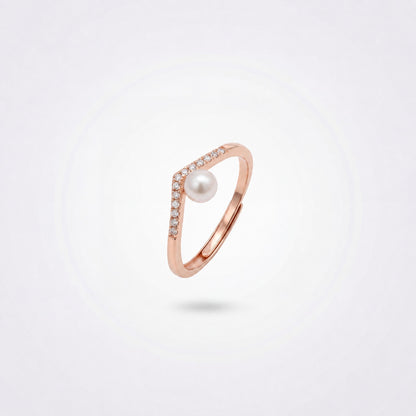Rose Gold Adjustable Pearl Line Ring product image 2