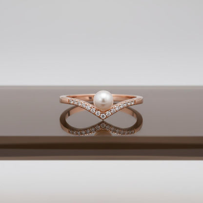 Rose Gold Adjustable Pearl Line Ring product image 3