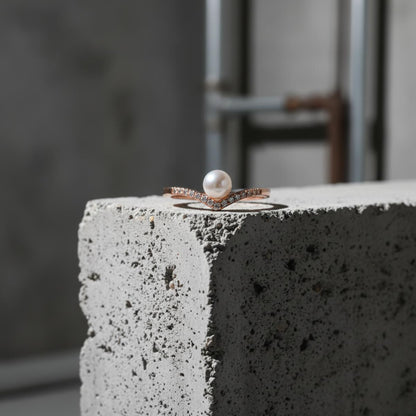 Rose Gold Adjustable Pearl Line Ring product image 5