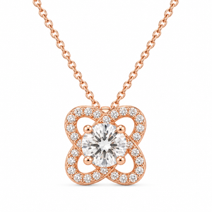 Rose Gold Petal Cross Bloom Pendant