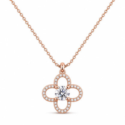 Rose Gold Petal Cross Bloom Pendant product image 1